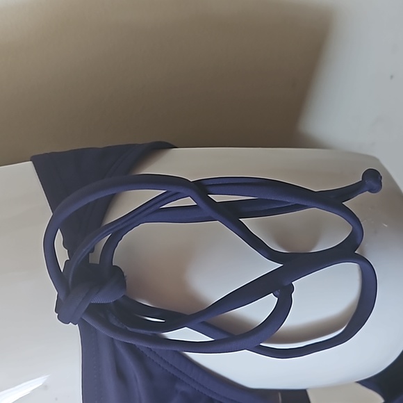 COLLOYES Two Piece Sexy Navy Blue Bikini Set Halter String Triangle Swimwear - Picture 6 of 11